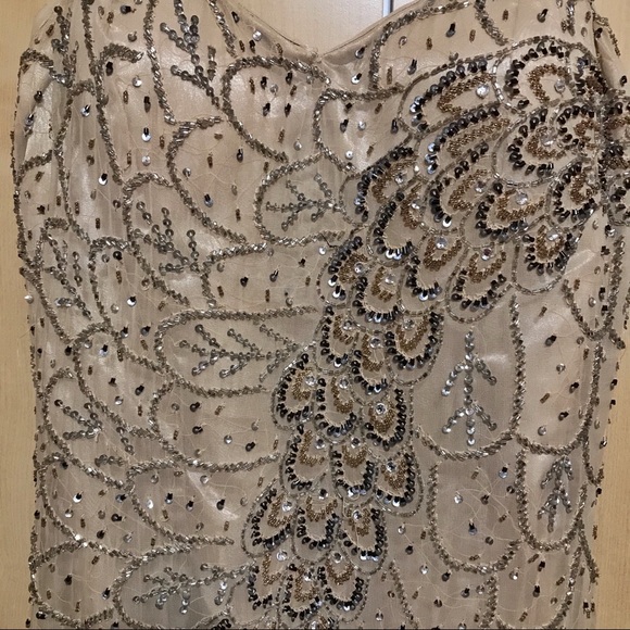 Nude Sequence Strapless Formal Dress - Picture 2 of 8